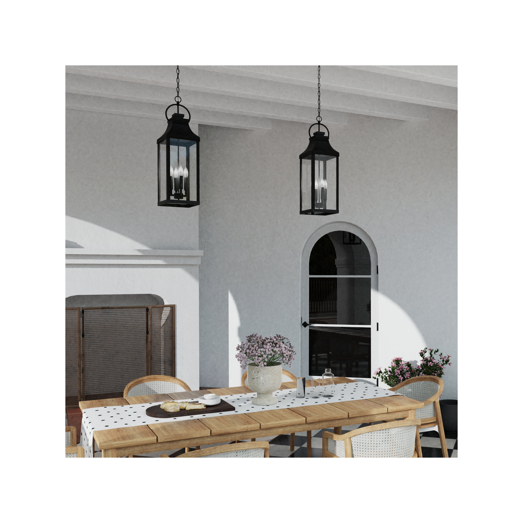 Caden Outdoor Hanging Lantern, Black