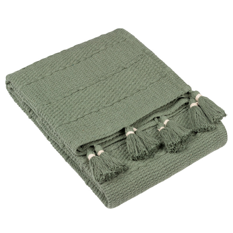 Caliche Textural Weaves Throw Blanket, Khaki