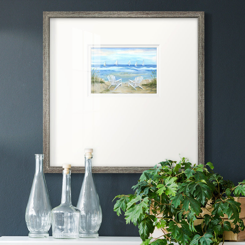 Seaside Escapepremium, reproduction encadrée, H 17 po x l 17 po x P 1,25 po, Chêne