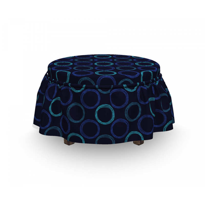 Housse pour repose-pieds scribble art circles
