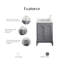 Grand meuble-lavabo de comptoir en marbre d'ingénierie avec robinet Carrara-36803135-36803137