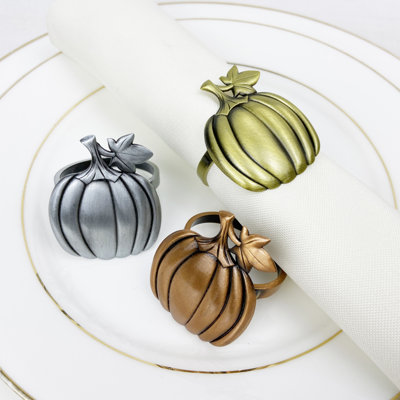 Anneaux de serviette en métal Gold Harvest, lot de 4