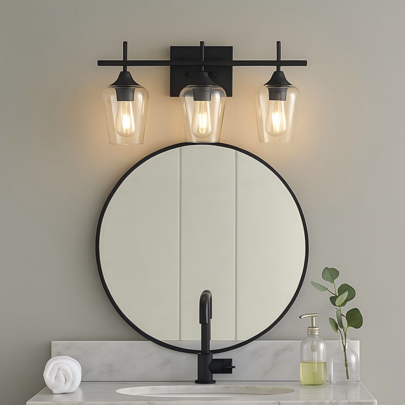 Farfan 3 - Light Dimmable Vanity Light, Black, Transparent