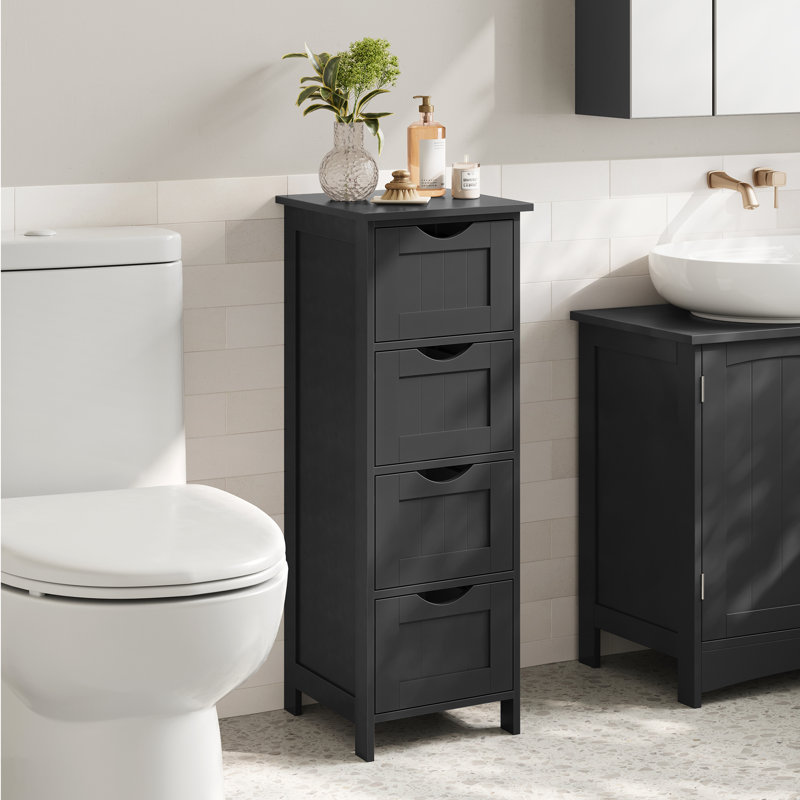 Armoire de rangement autoportante Holtby 11,8 po L x 32,3 po H x 11,8 po P, Noir