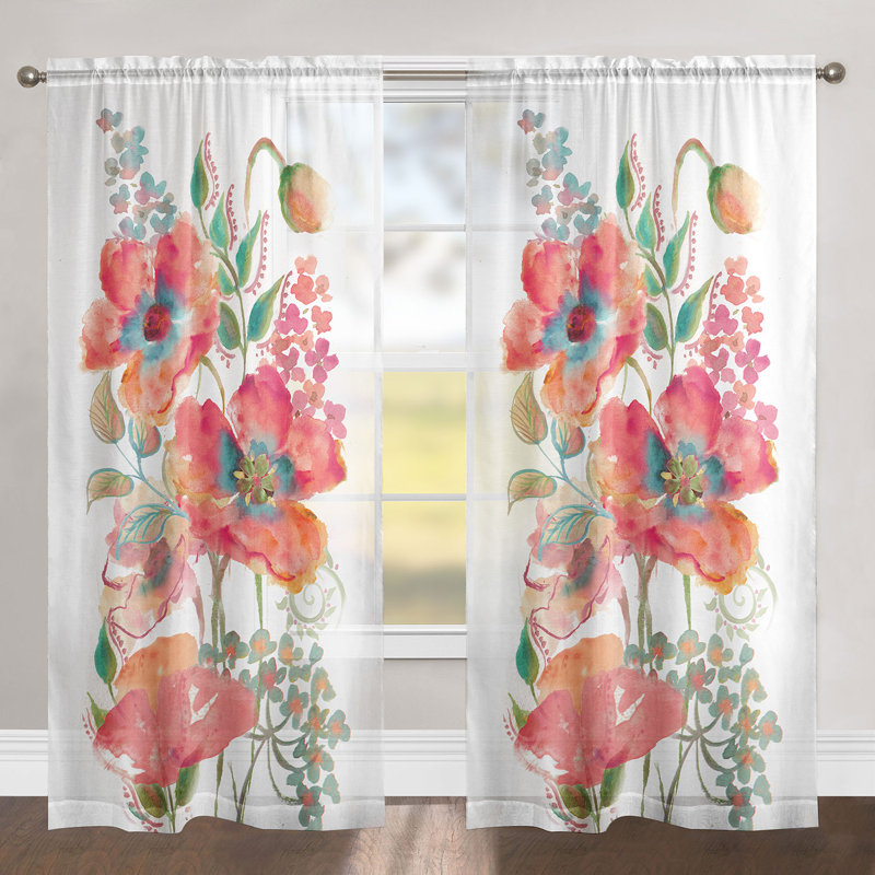 Bohemian Poppies Single Curtain Panel