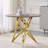 37-Inch Round Dining Table with Gold Metal Legs-2060160344