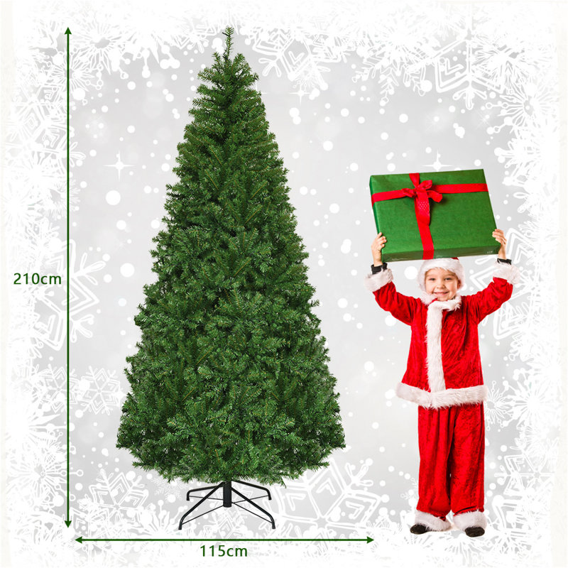 Lighted Artificial Fir Christmas Tree, 210cm H
