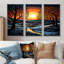 Coucher de soleil dans la forêt d'hiver de Noël - ensemble de décoration murale paysage abstrait-365128772-365128795
