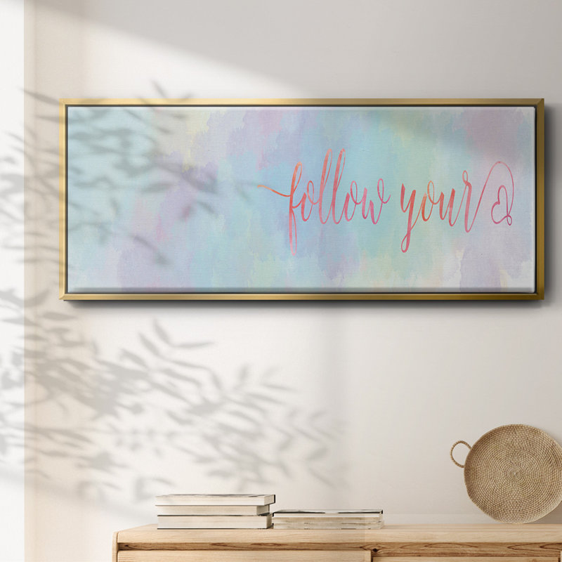 Follow Your- Framed Canvas, 12" H x 30" W
