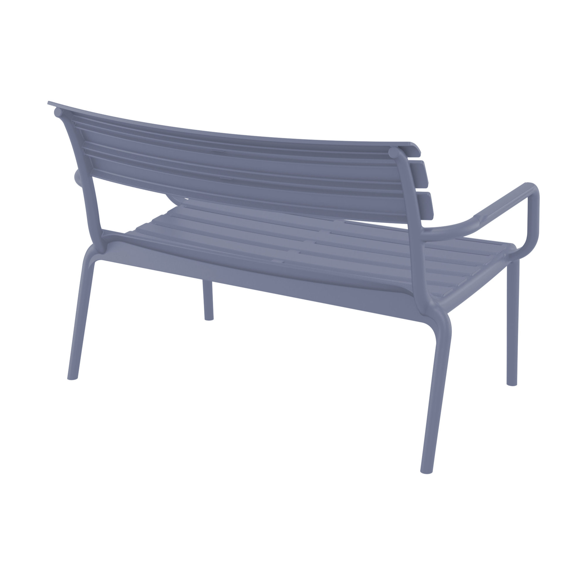 Ruta Paris 46'' Outdoor Bench, Dark Gray