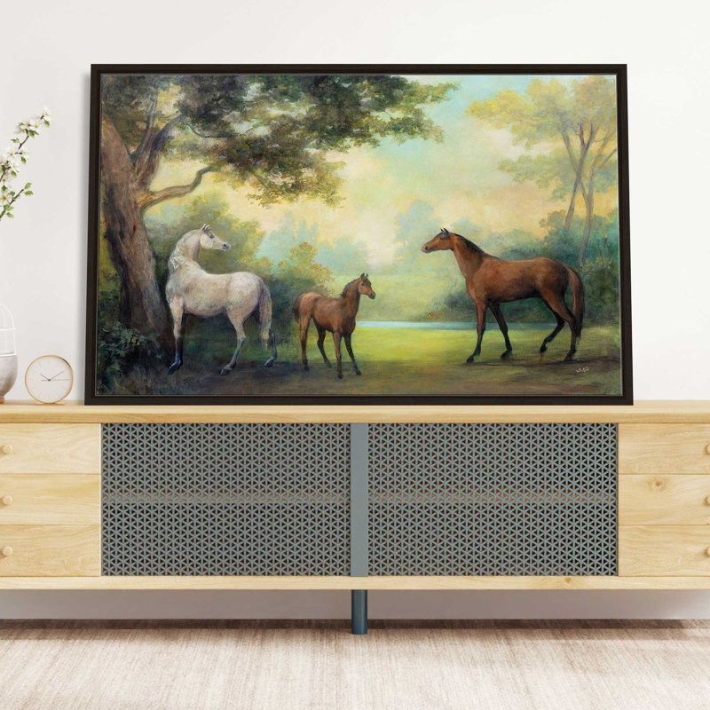 " Near The Pasture ", 43.5" W x 27.5" H, Black Framed