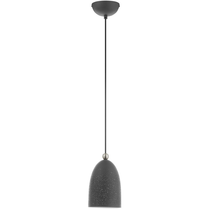 Scandinavian Gray Mini Pendant Light with Brushed Nickel Accents