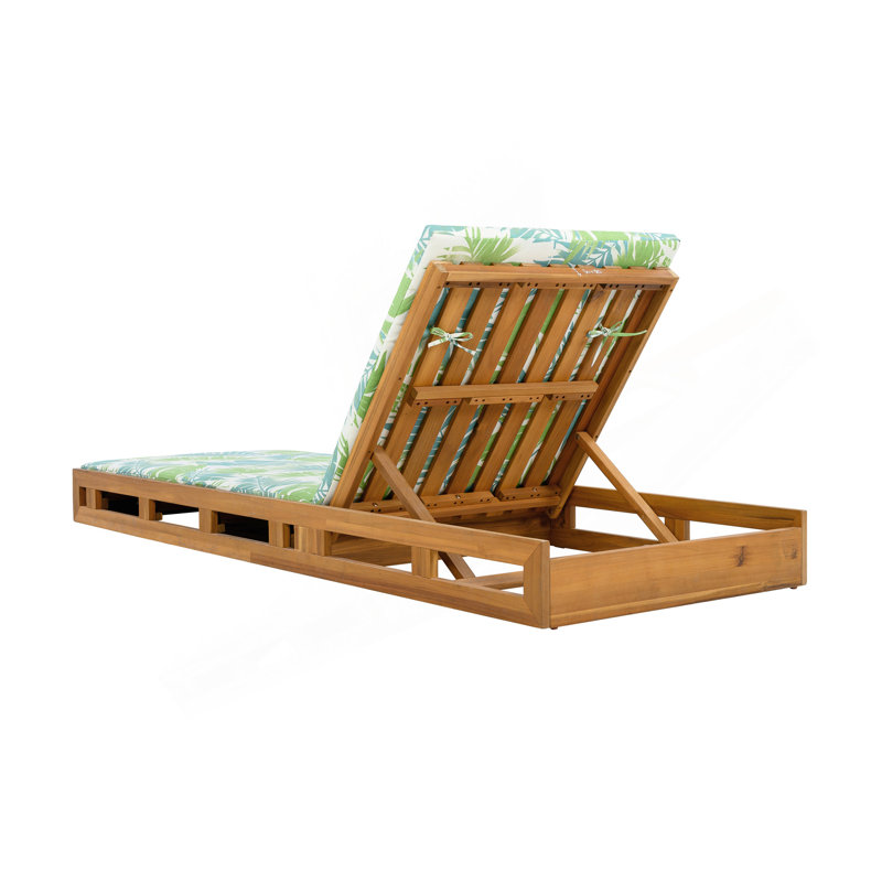 Ensemble de chaises longues en bois d'acacia avec coussins de salon résistants à l'eau (noix de coco et 2 pouces d'épaisseur) - crème assortie / gris foncé