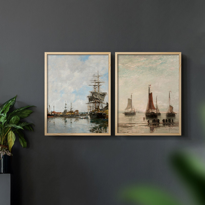 «Vintage Nautical IX», 2 pièces sur papier, Naturel, H 10 po x l 16 po