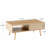 41.34" Rattan Coffee Table, Sliding Door For Storage, Solid Wood Legs-1930699398