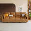 MINCETA Canapé modulaire modulaire avec repose-pieds avec rangement, canapé modulaire rembourré et confortable pour salon, chambre à coucher, canapé en L 6 places avec 2 repose-pieds, similicuir brun-1406819061