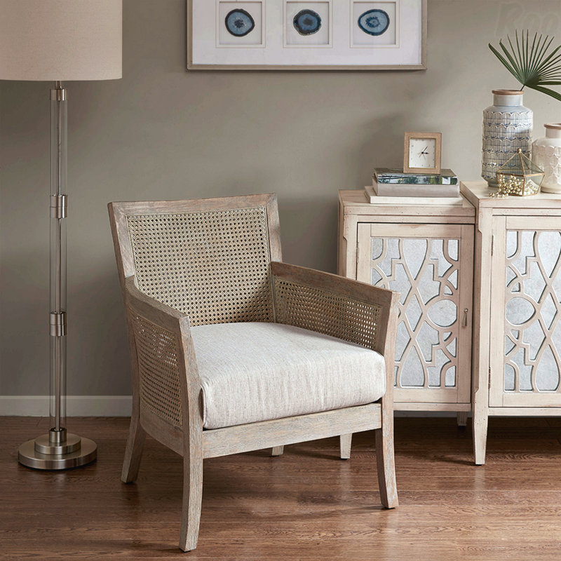 Fauteuil pour patio extérieur, Crème, Brun