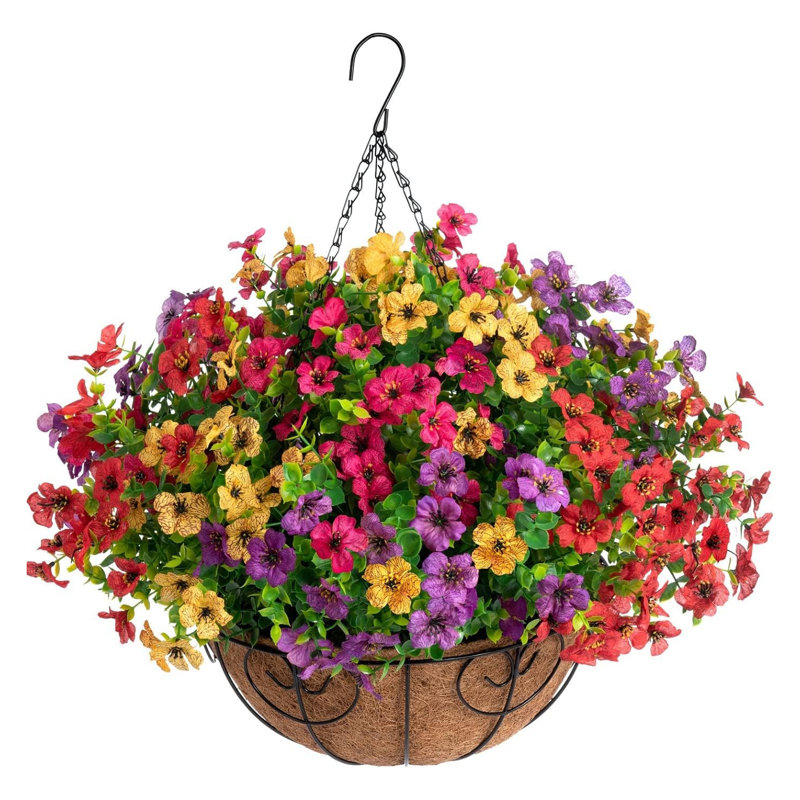 Panier de fleurs artificielles artificielles pour l'été, Mélange