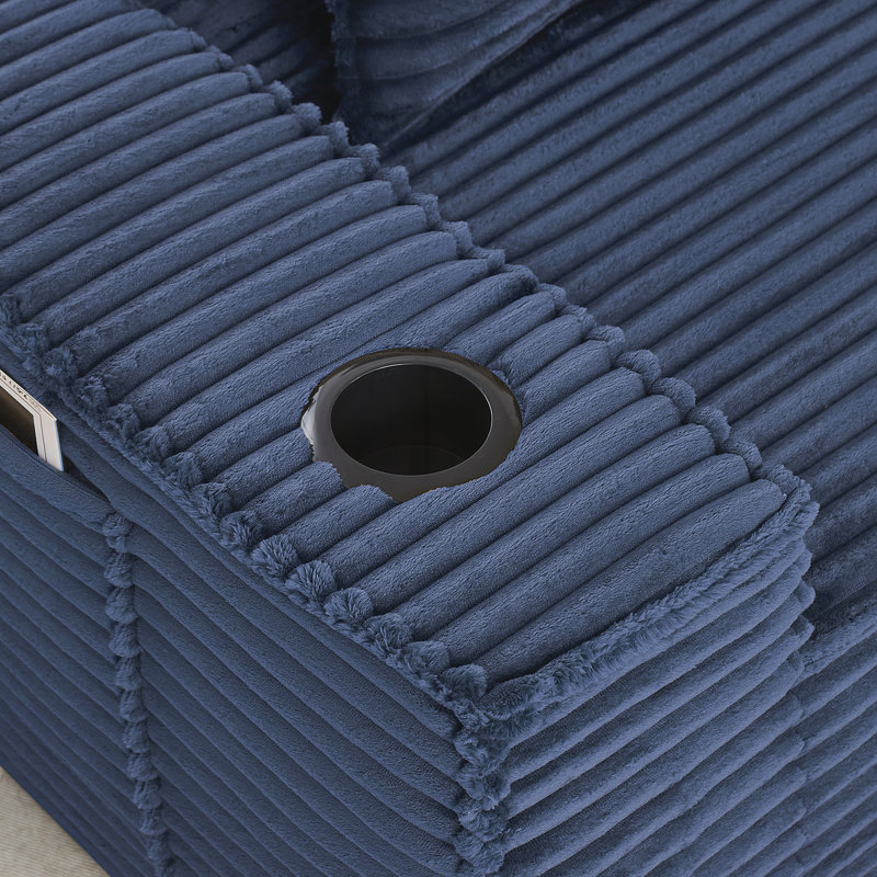 Canapé 2 places, aucun assemblage requis, Blue Fabric