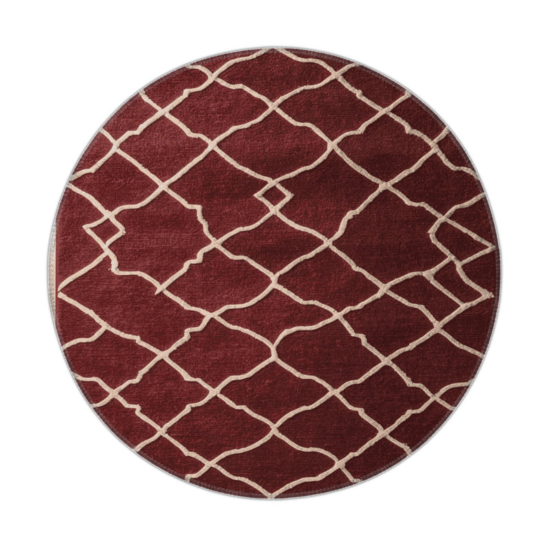 Tapis brun intérieur et extérieur Trellis, Rond 5 pi
