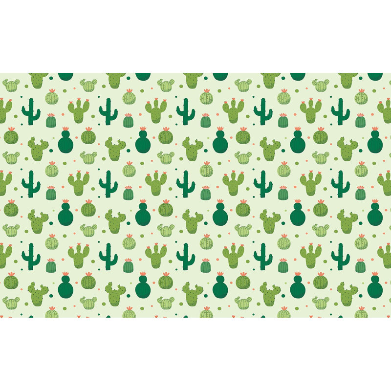 Papier peint de qualité supérieure - Motif de cactus, L 96 po x l 120 po