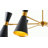 6-Light gold iron chandelier with sand black iron shades
