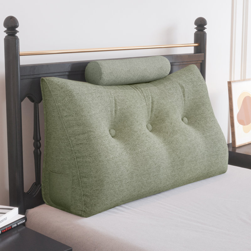 Coussin de lecture de tête de lit avec siège,  H 20 po x l 39 po, Sauge