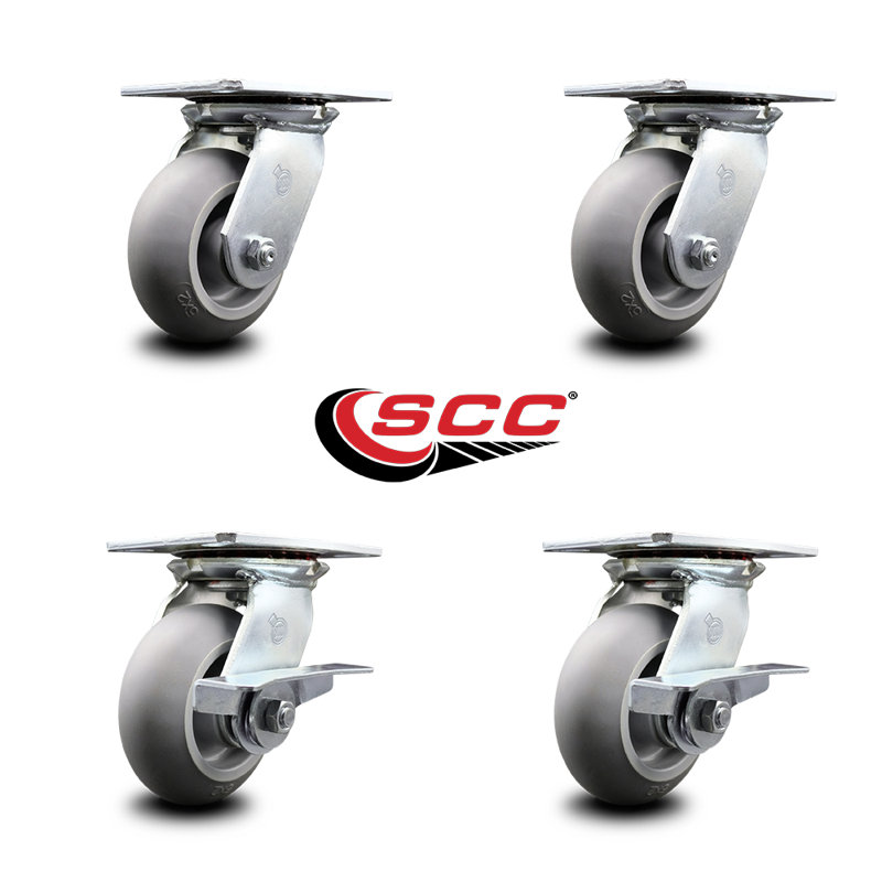 4 Piece Thermoplastic Rubber Caster Set