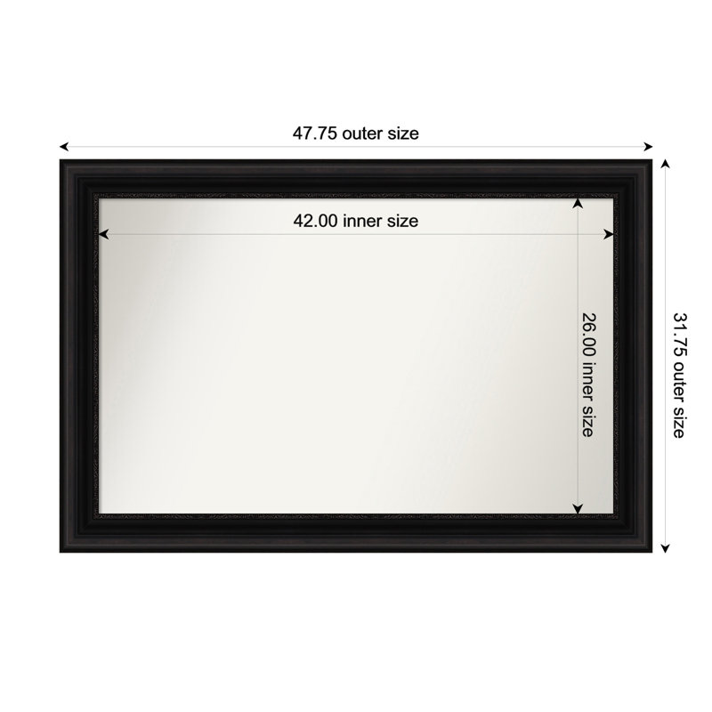 Miroir mural Senaiya, Rectangle, 31,75 po x 47,75 po