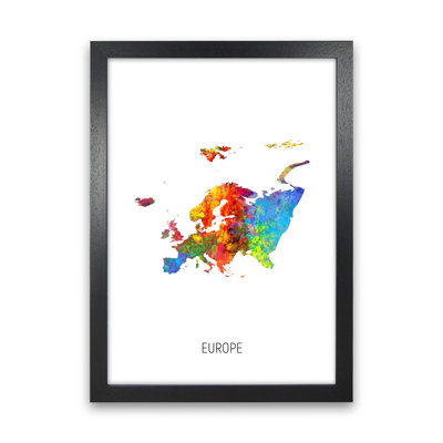 Europe Watercolour Map by Michael Tompsett - 1 Piece Wall Art