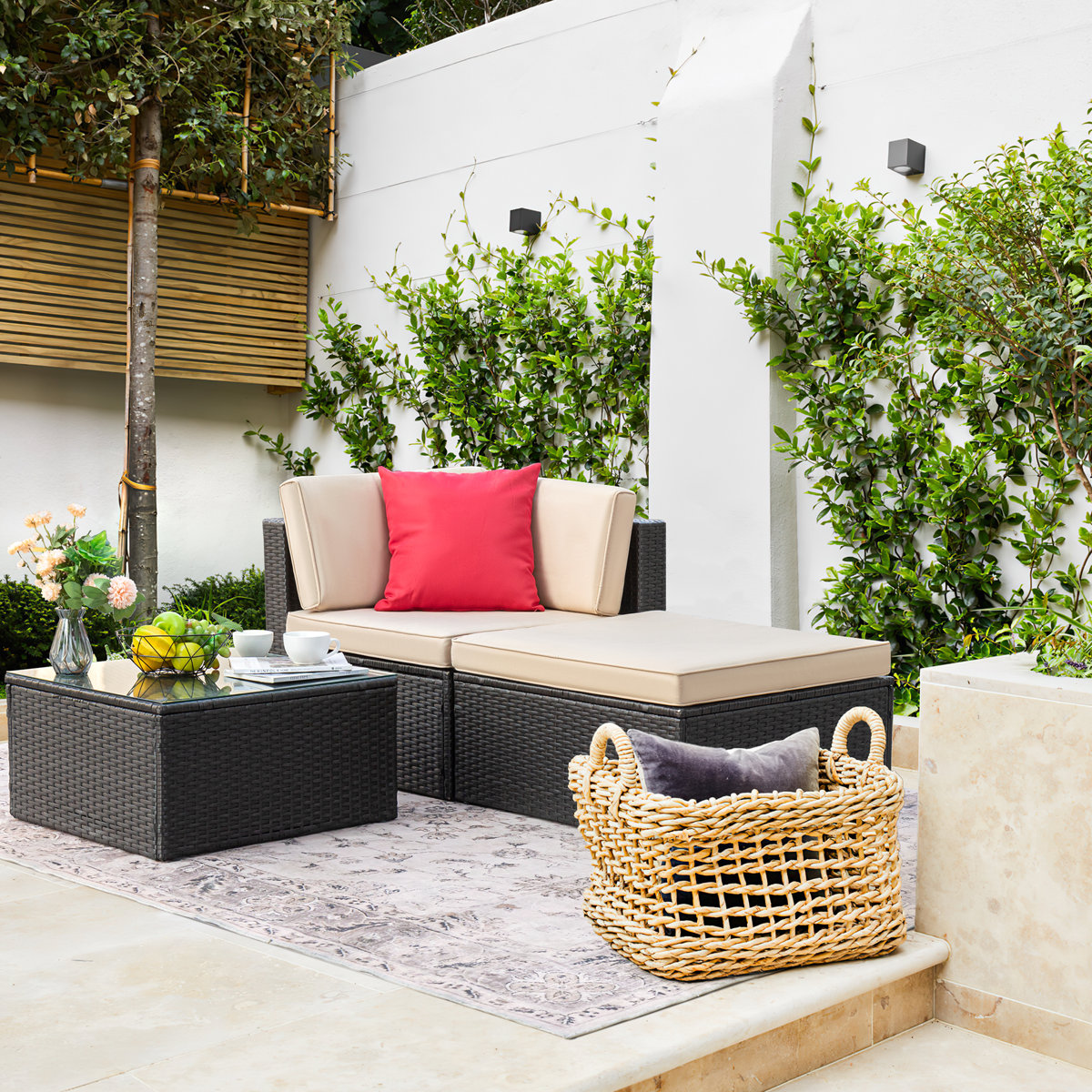 Ebern Designs 3 Pieces Patio Furniture Sets All Weather Outdoor ...