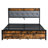 King Bed Frame With Led Lights And Remote, Storage Headboard, 2 Drawers, Charging Station, Grey, No Box Spring, Straightforward Setup, Modern Bedroom Style, Metal Structure For Strength, Noise --370893796