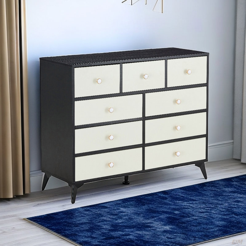Commode 9 tiroirs (commode), Noir