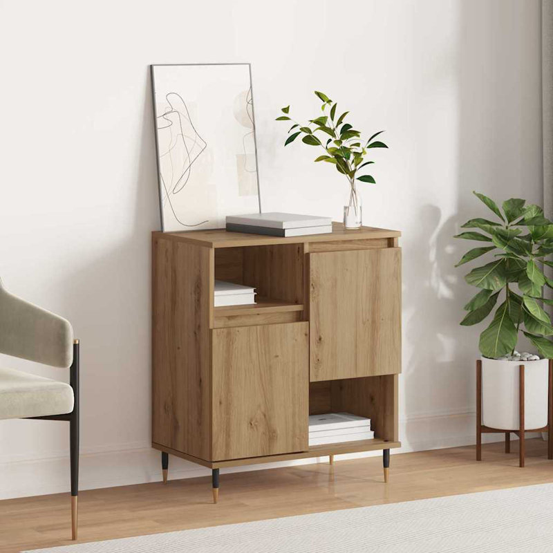 Sideboard Modern Storage Cabinet Home Furniture Rectangular Wooden, Artisan Oak