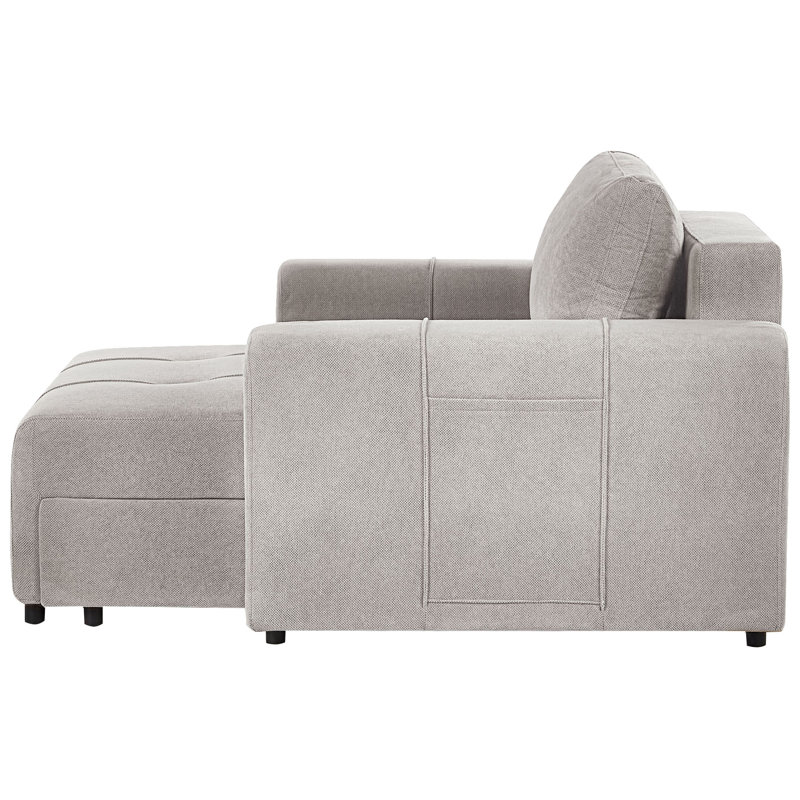 Fabric Chaise Lounge INNVIK, Light Grey