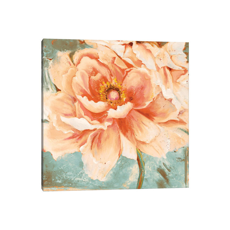 Magnifique pivoines carrées I par Patricia Pinto, reproduction d’art, H 18 po x l 18 po x 1,5 po, Toile tendue, Pas de tapis