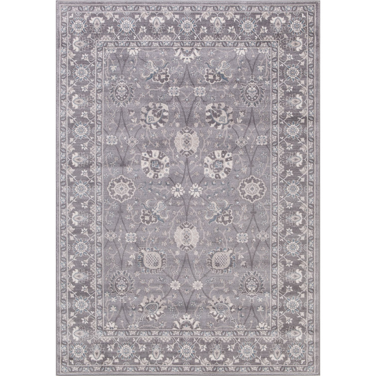 Oriental Machine Woven Area Rug in Gray