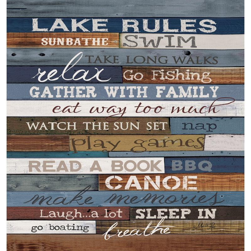 Coussin décoratif tissé pour l'intérieur Lake Rules