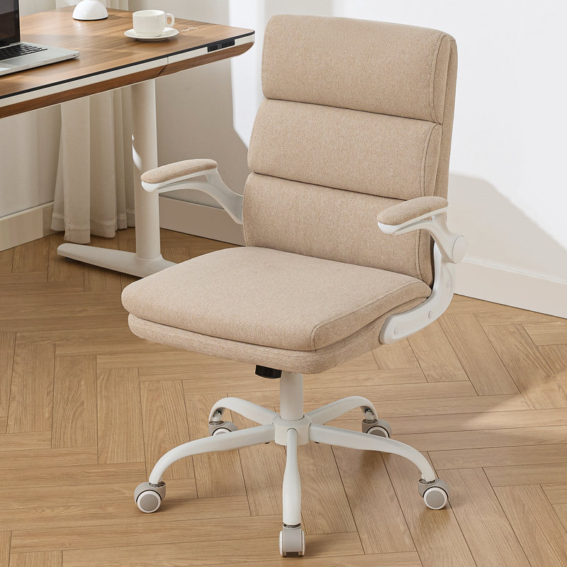 Mid Back  Computer Task Desk Chair, Beige