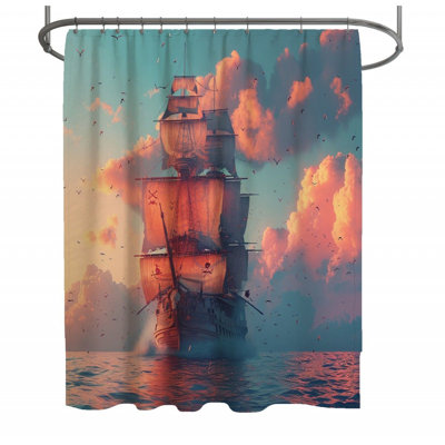 Sailing Ship Nautical Shower Curtain