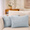 Striped Faux Fur Reversible Throw Pillow