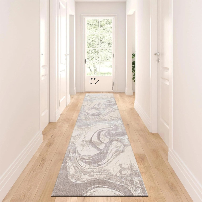 Abstract Flokati, Beige, Runner 60 x 300 cm
