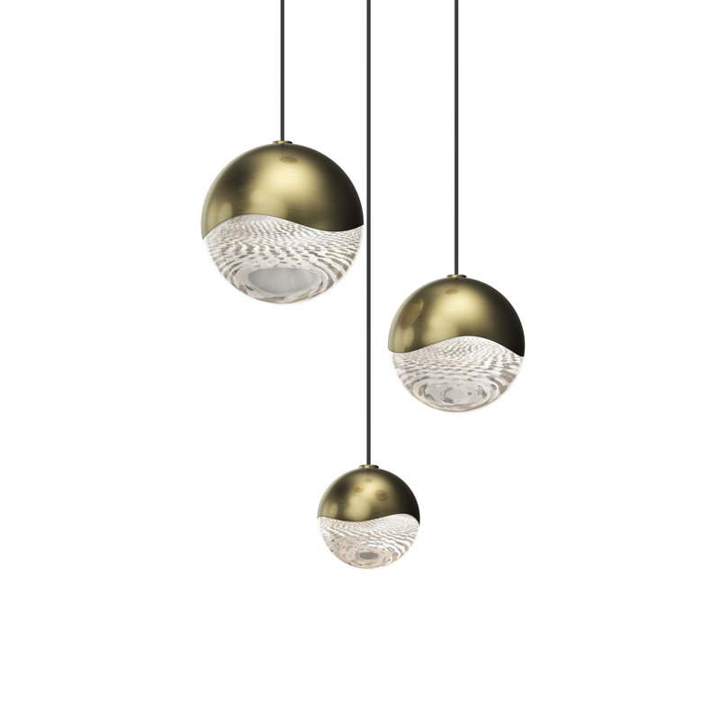 Luminaire suspendu sphère grappe à 3 lumières Grapes