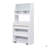 Buffet With Hutch And Foldable Dining Table, Multifunctional Cupboard With Storage Shelf And Side Hooks-2048474737