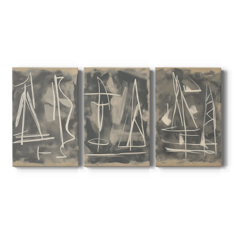 Série ABSTRACT DCCD - Toile tendue sur mesure - 3 pièces, H 27 po x l 54 po
