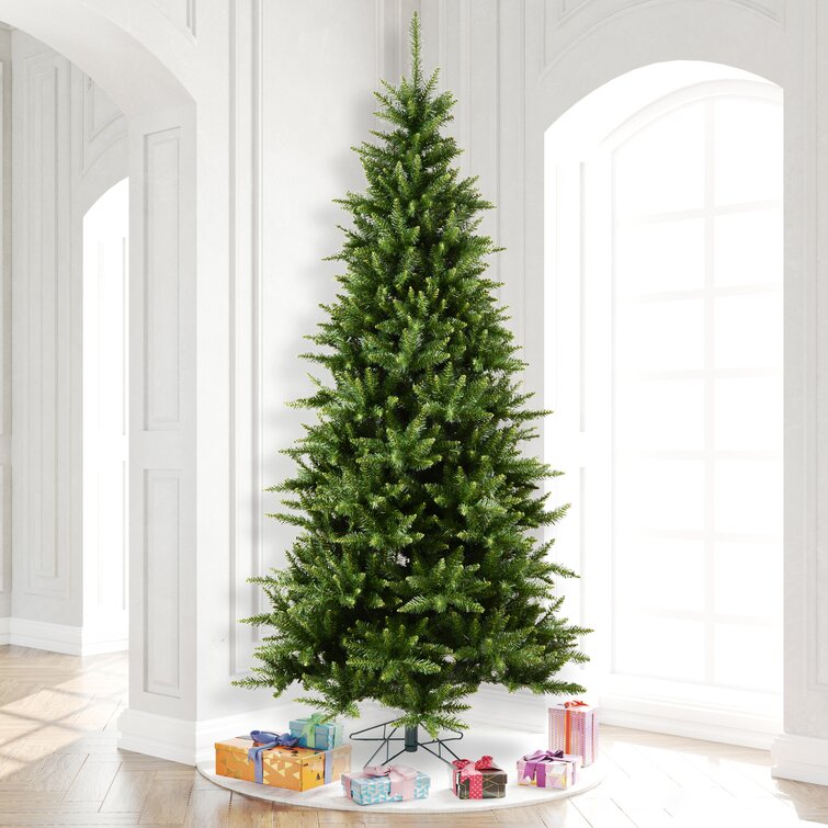 Vickerman 45' Flocked Slim Sierra Artificial Christmas Tree with 250 Warm White LED Lights - 1
