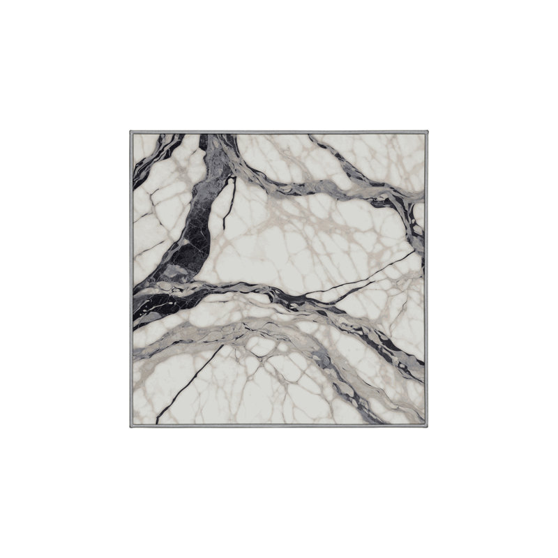 Machine Washable Gray Area Rug, Square 7'