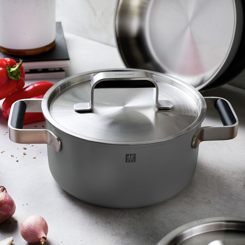 ZWILLING Pure 8-Pc Stainless Steel Cookware Set, Ivory, Gray