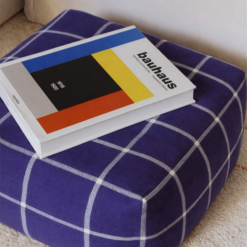 Pouf Geo Block, Navy Blue