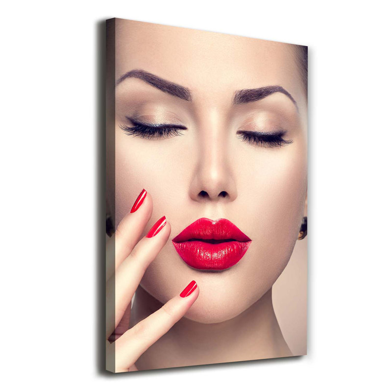 Red Lips - Wrapped Canvas Print
